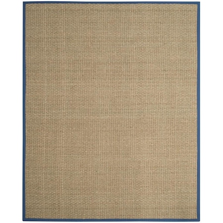 Safavieh 10 x 14 ft. Natural Fiber Power Loomed Rectangle Area Rug Natural & Navy NF114T-10